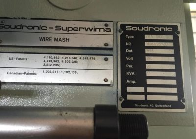 Soudronic VAA 1000 welder indification plate