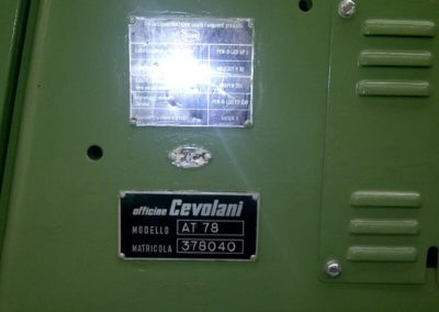 Cevolani AT78 Seamer indification plate