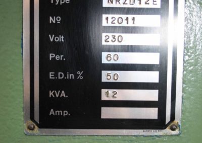 Soudronic NRZD 12 serial number